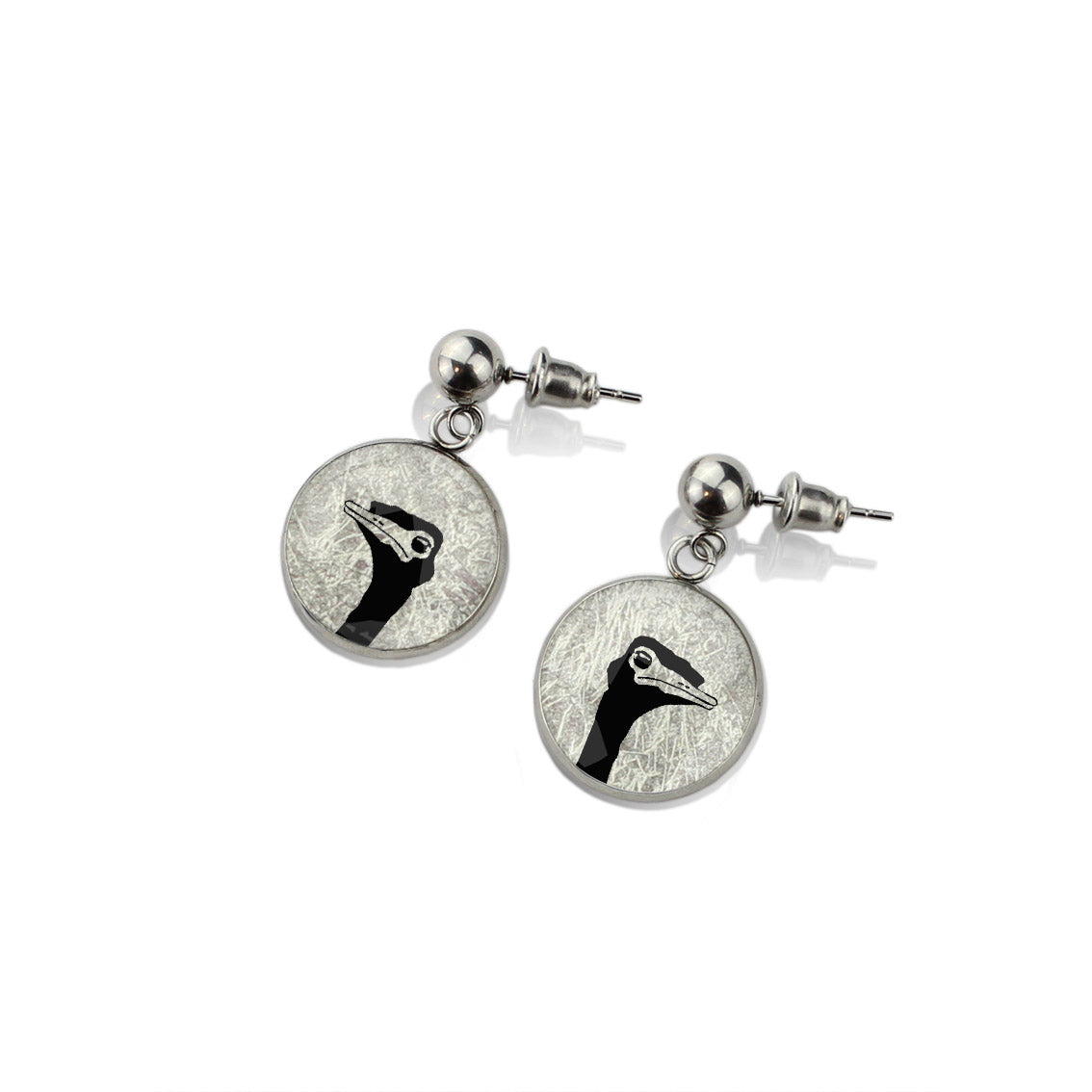 EMU CLOSE-UP DANGLE DROP CIRCLE EARRINGS - MFY217S - on Satchel