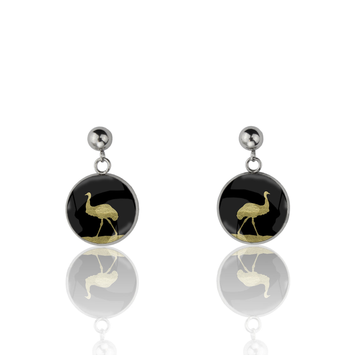 EMU DANGLE DROP CIRCLE EARRINGS - MFY218 - in Circle Box