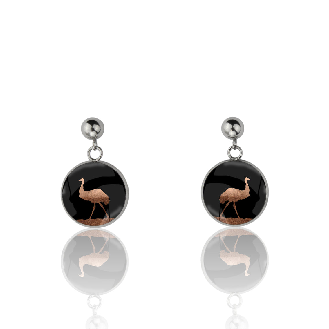 EMU DANGLE DROP CIRCLE EARRINGS - MFY218 - in Circle Box