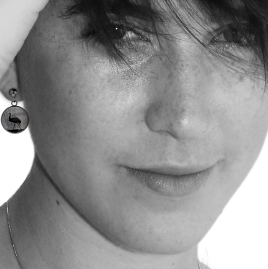 EMU DANGLE DROP CIRCLE EARRINGS - MFY218 - in Circle Box