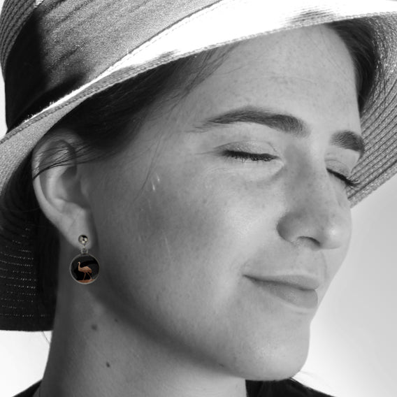 EMU DANGLE DROP CIRCLE EARRINGS - MFY218 - in Circle Box