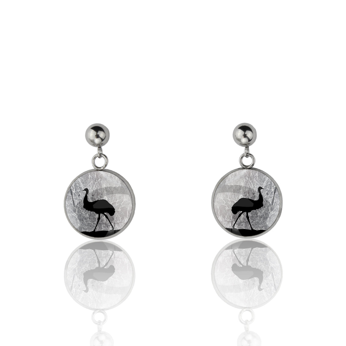 EMU DANGLE DROP CIRCLE EARRINGS - MFY218 - in Circle Box