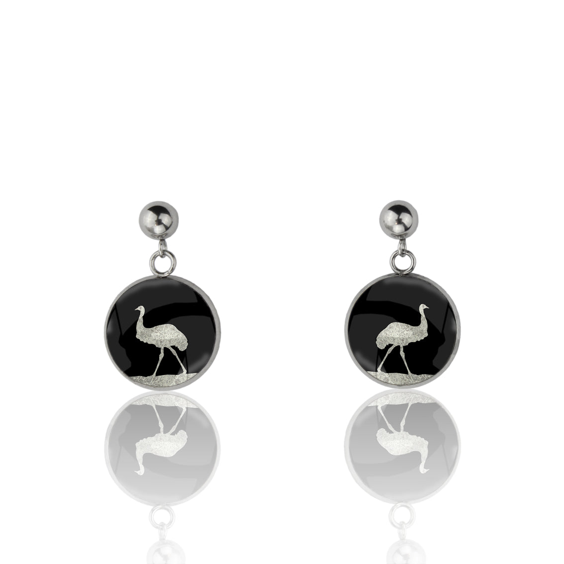 EMU DANGLE DROP CIRCLE EARRINGS - MFY218 - in Circle Box