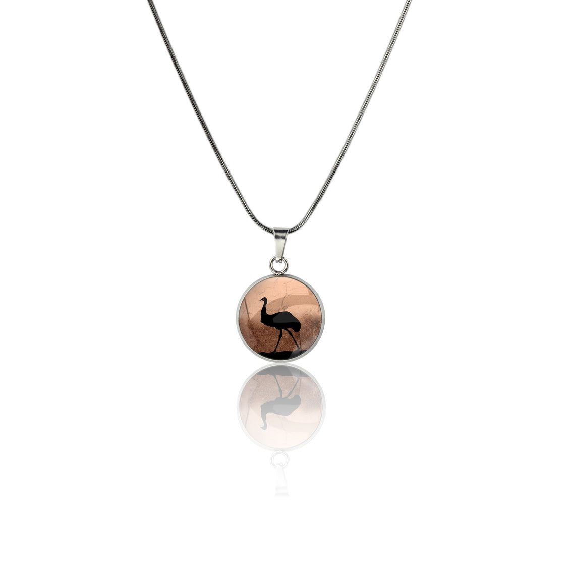 EMU XS CIRCLE PENDANT ON A CHAIN NECKLACE - MFY219 - in Circle Box