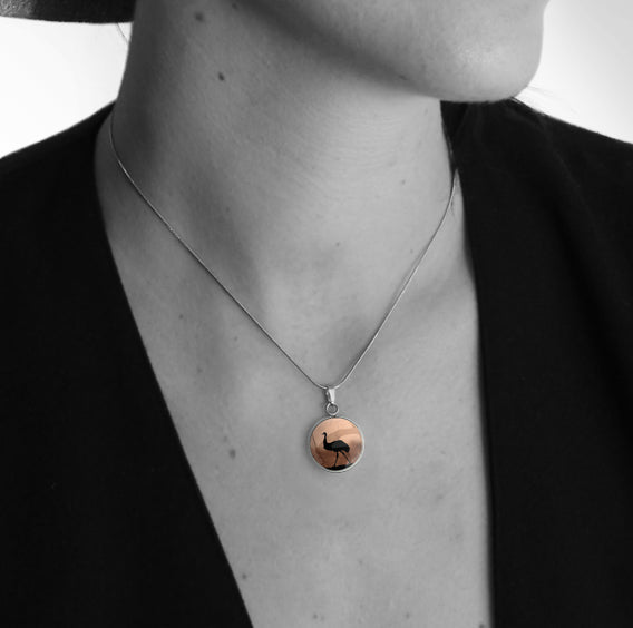 EMU XS CIRCLE PENDANT ON A CHAIN NECKLACE - MFY219 - in Circle Box