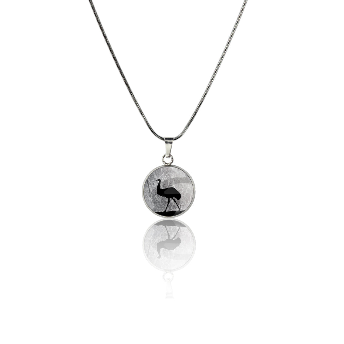 EMU XS CIRCLE PENDANT ON A CHAIN NECKLACE - MFY219S - on Satchel