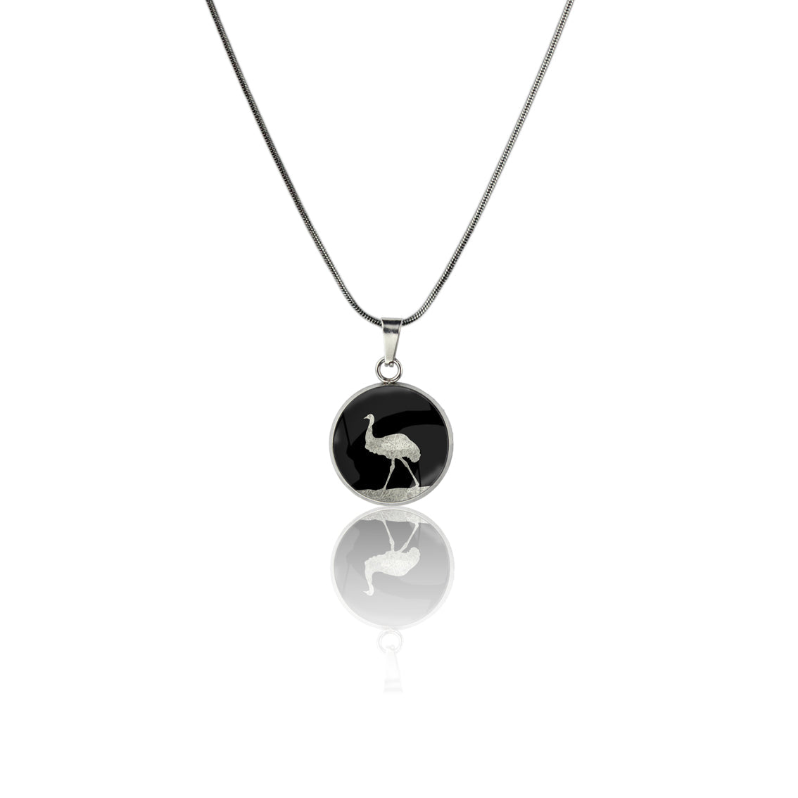 EMU XS CIRCLE PENDANT ON A CHAIN NECKLACE - MFY219S - on Satchel