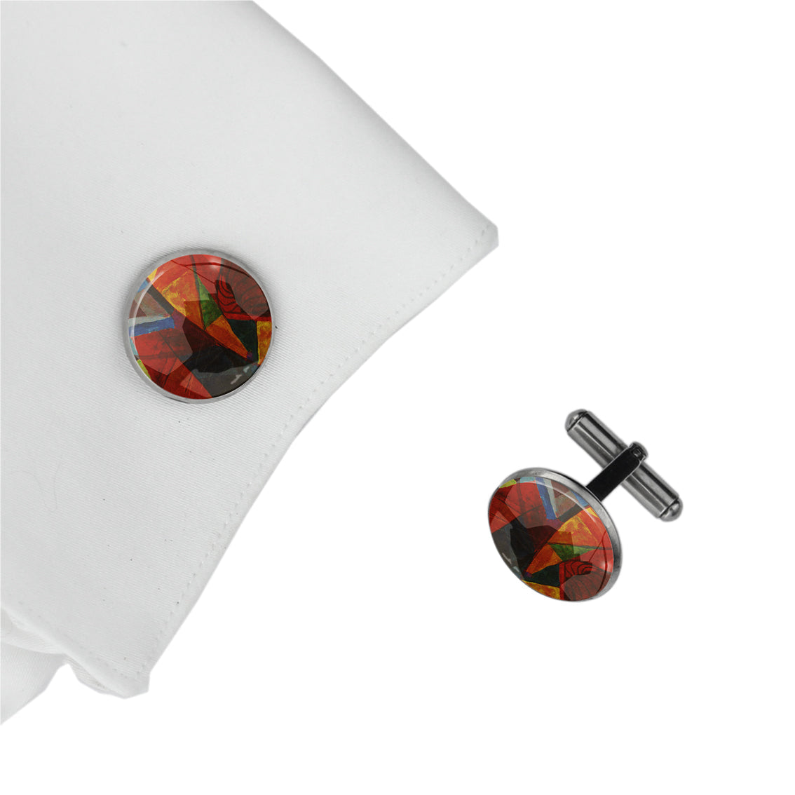 ENTRECHAT BRIGHT COLORS CIRCLE CUFFLINKS - M192