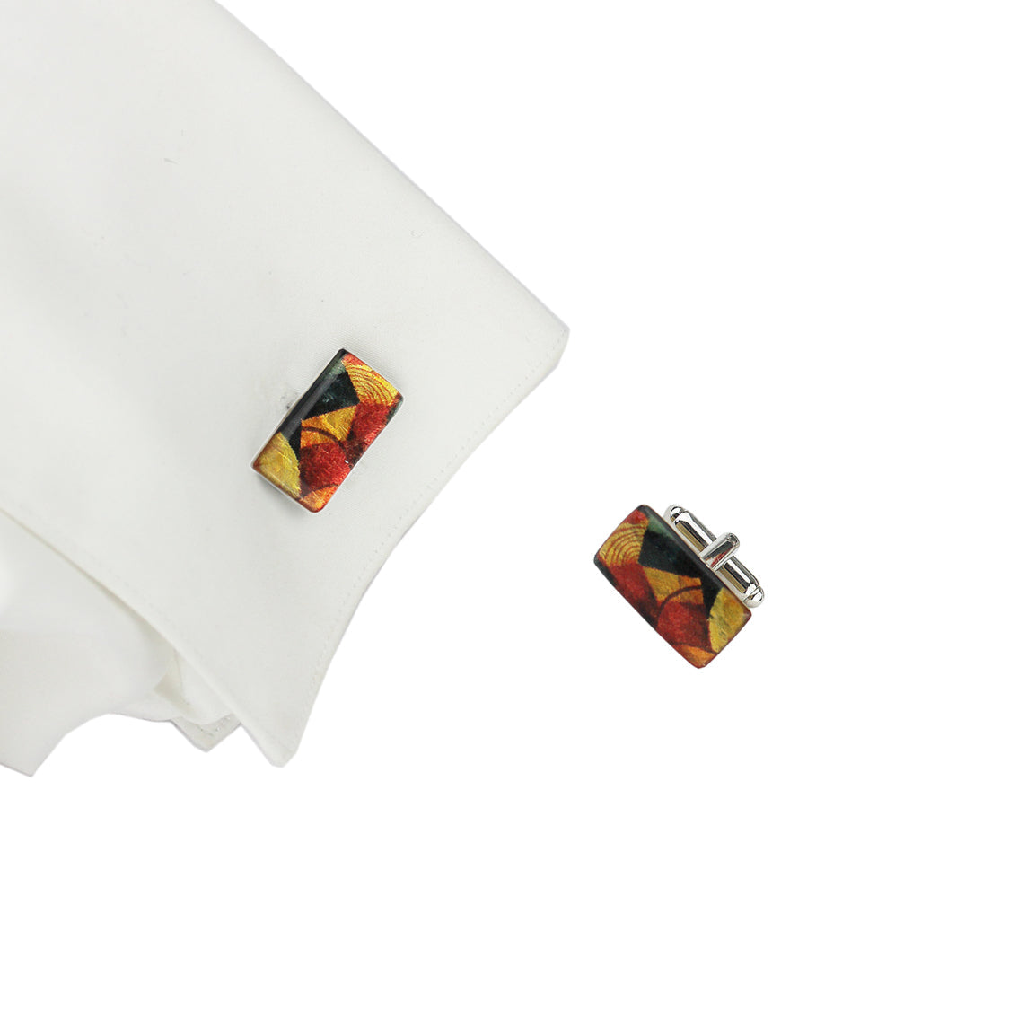 ENTRECHAT BRIGHT COLORS ELEGANT RECTANGLE CUFFLINKS - D056