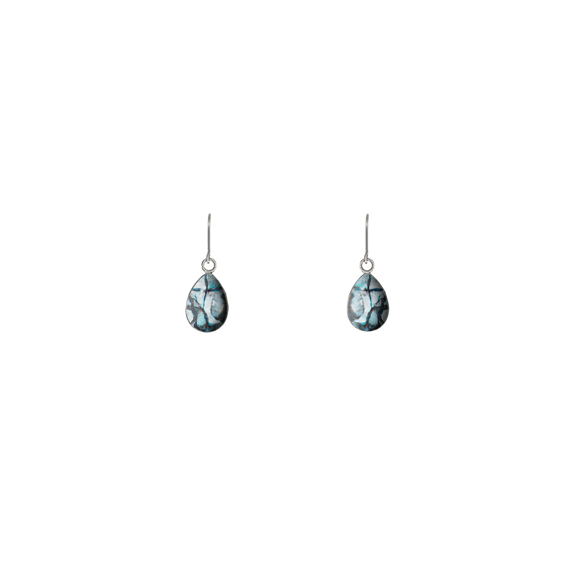 ENTREMELES GREY AND BLUE MONDRIAN TREE INSPIRED DANGLE XS DROP EARRINGS - SD486S - on Satchel