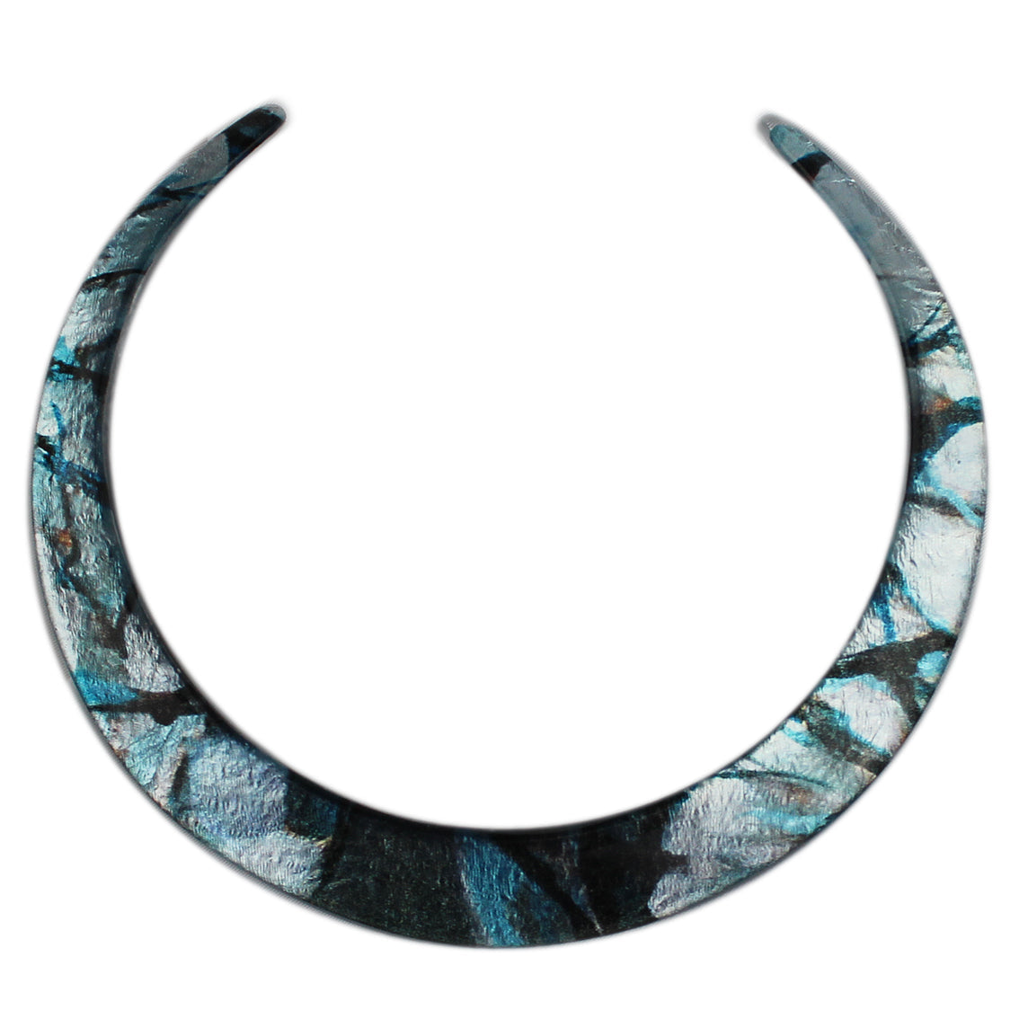 ENTREMELES GREY AND BLUE MONDRIAN TREE INSPIRED ADJUSTABLE FITTED NECKLACE - D286