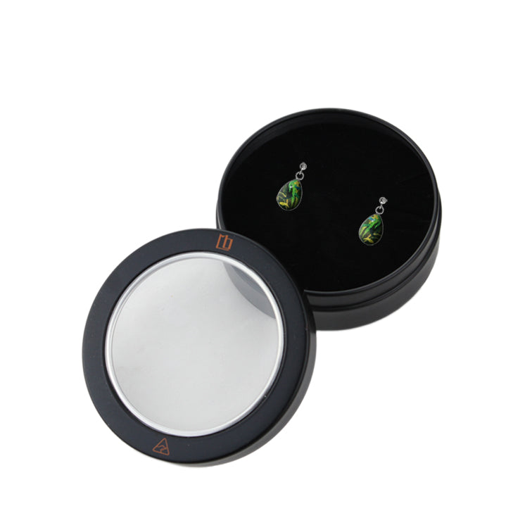 EUCALYPTUS IN SPRING GREEN DANGLE DROP EARRINGS - M026 - in Circle Box