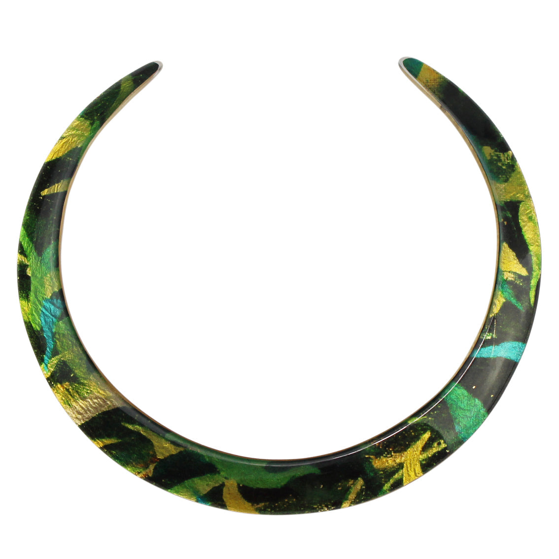 EUCALYPTUS IN SPRING GREEN ADJUSTABLE FITTED NECKLACE - D306