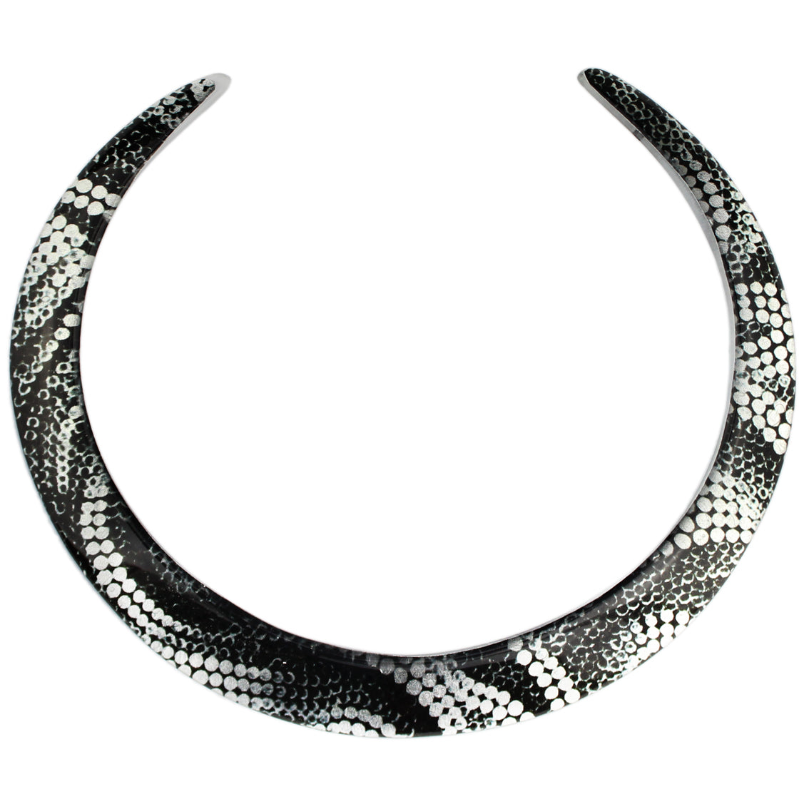 FABRIANNE SILVER AND BLACK ADJUSTABLE FITTED NECKLACE - SD355