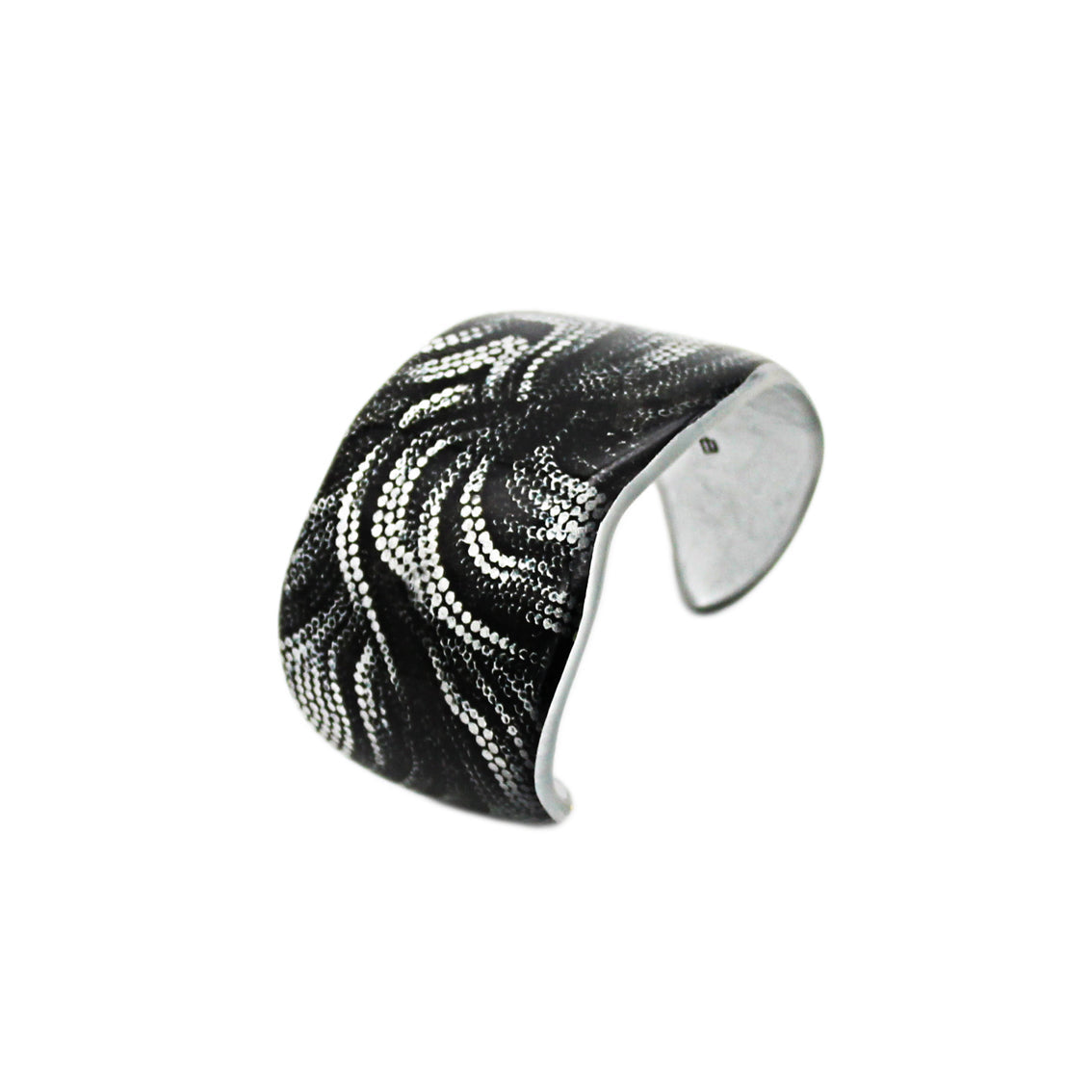 FABRIANNE SILVER AND BLACK ADJUSTABLE STATEMENT BRACELET - SD358