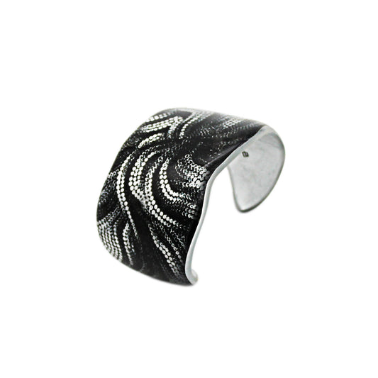 FABRIANNE SILVER AND BLACK ADJUSTABLE STATEMENT BRACELET - SD358