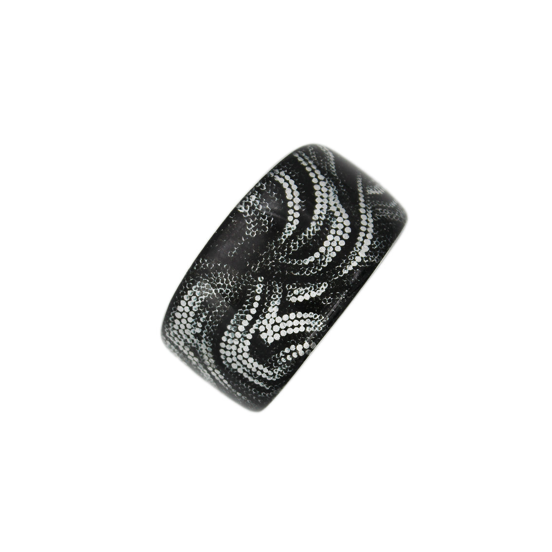 FABRIANNE SILVER AND BLACK ADJUSTABLE WIDE BRACELET - SD357