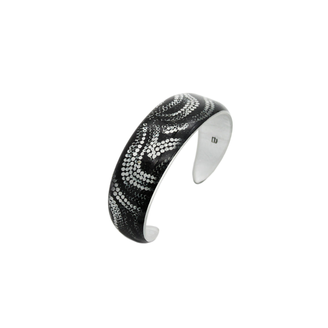 FABRIANNE SILVER AND BLACK ADJUSTABLE NARROW BRACELET - SD356
