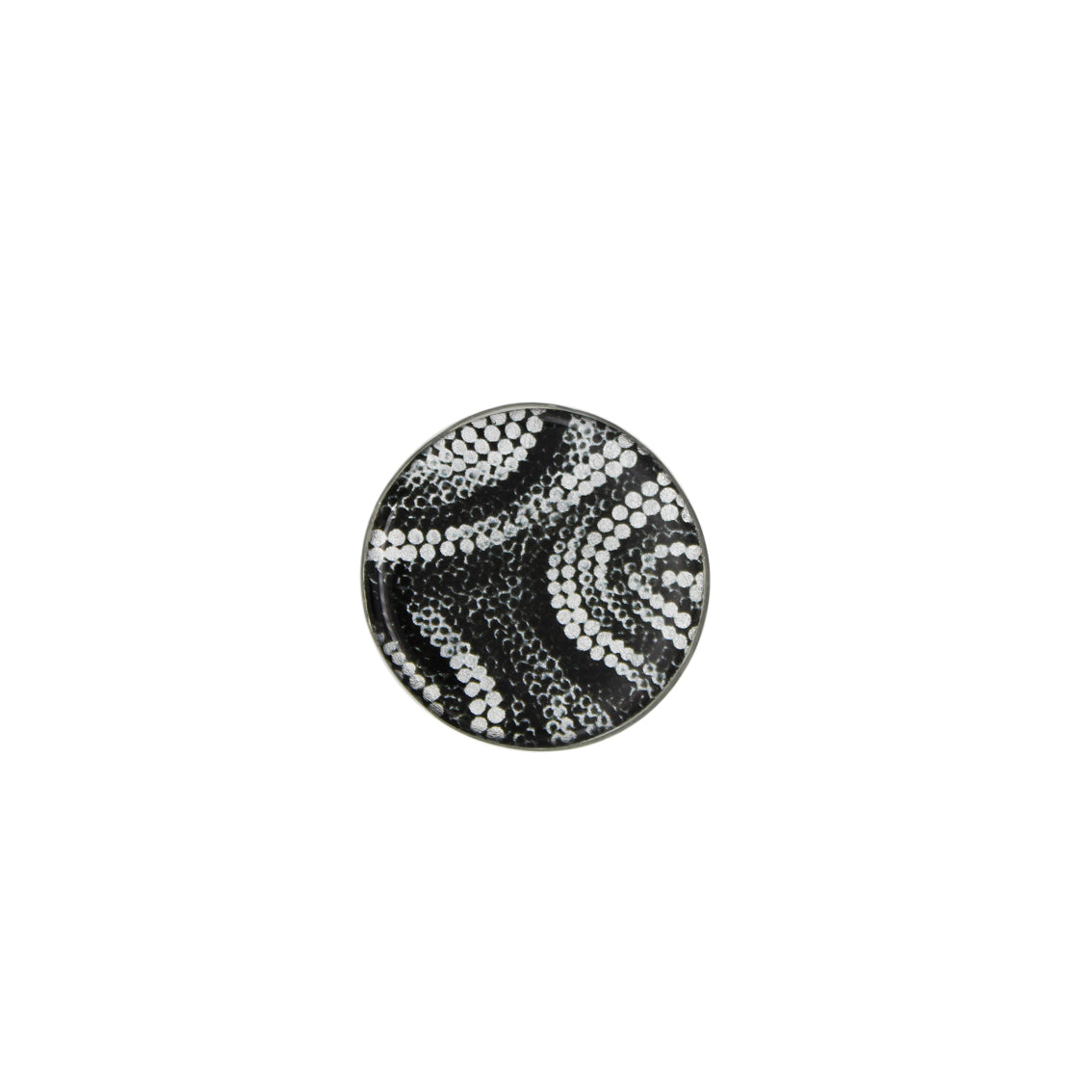 FABRIANNE SILVER AND BLACK STATEMENT ADJUSTABLE RING - SD359