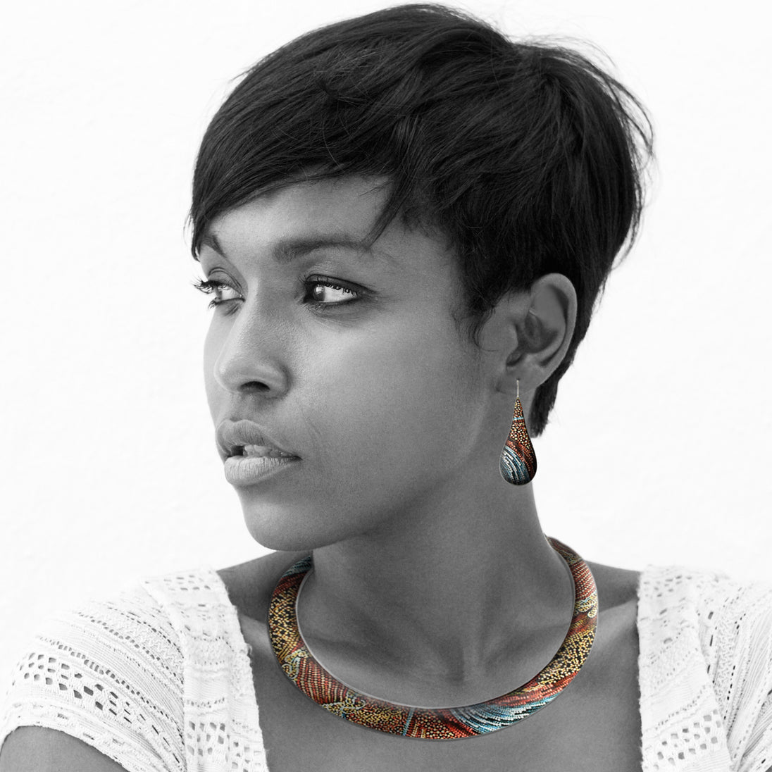 DANDLE LARGE DROP FABRIANNE MULTICOLOR EARRINGS - SD363