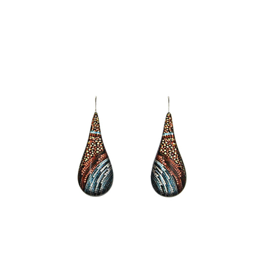 DANDLE LARGE DROP FABRIANNE MULTICOLOR EARRINGS - SD363
