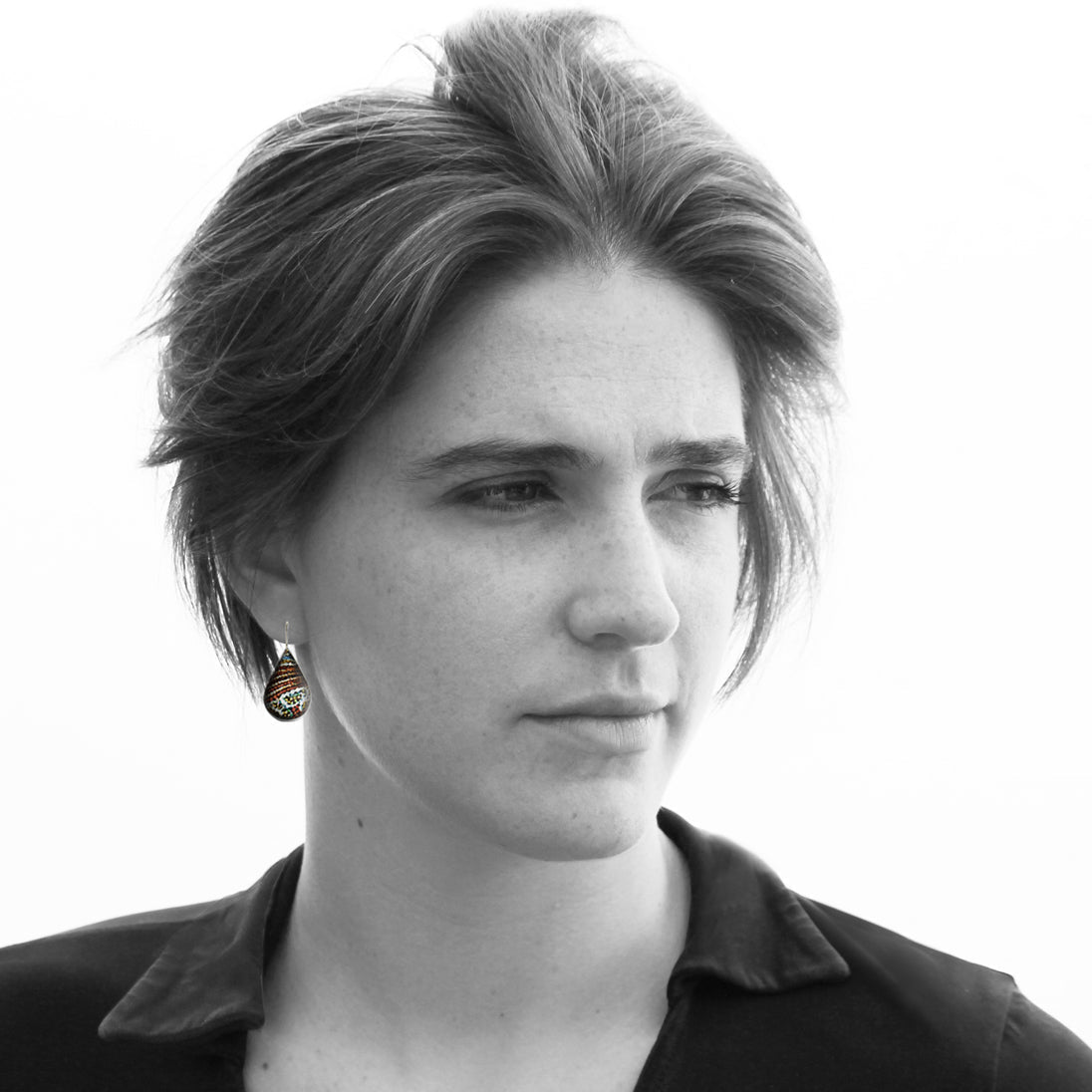 DANDLE DROP FABRIANNE DOMED MULTICOLOR EARRINGS - SD362