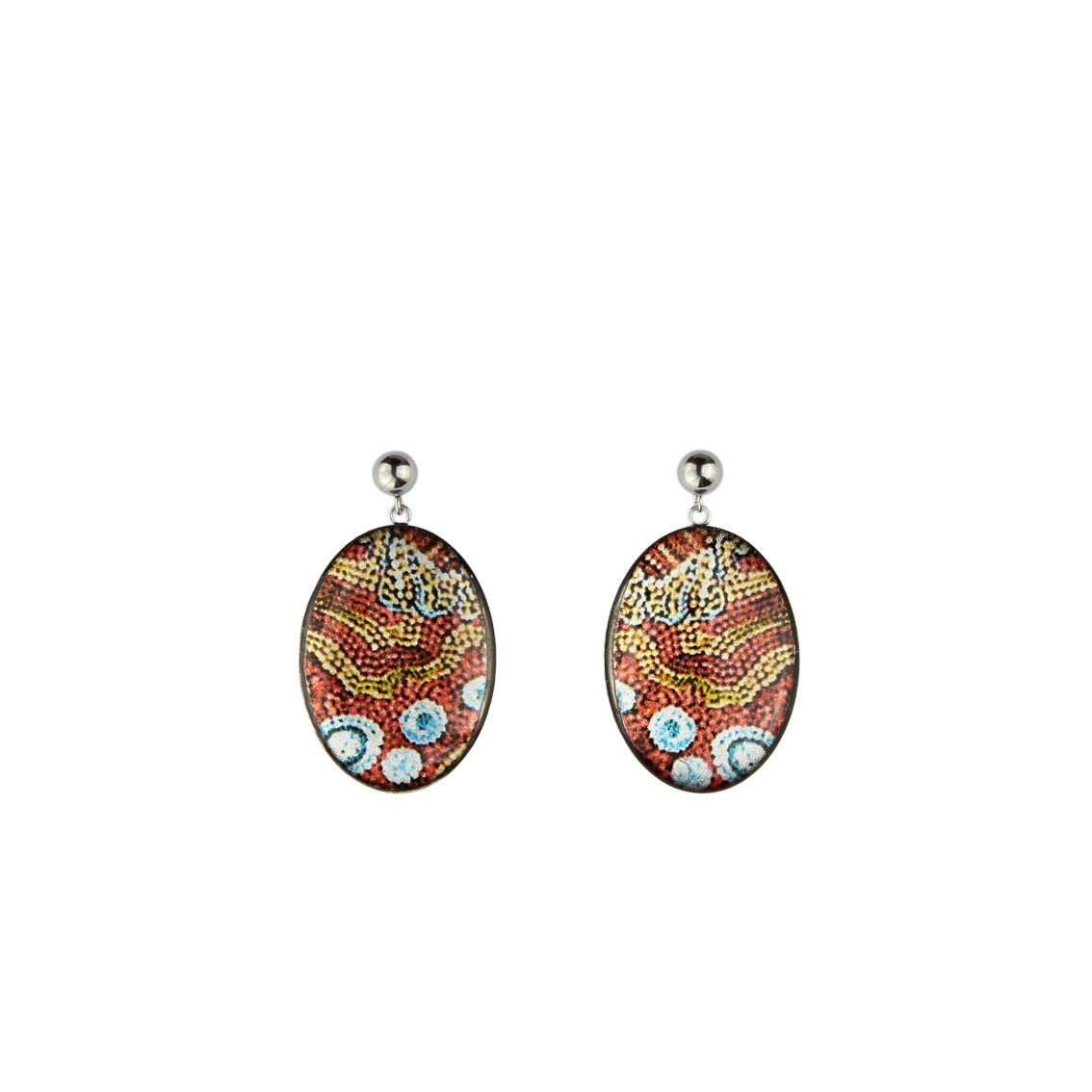 DANDLE DROP FABRIANNE OVAL MULTICOLOR EARRINGS - SD361S - on Satchel