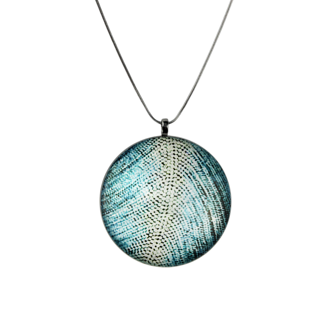 FABRIANNE MULTICOLOR LARGE CIRCLE PENDANT ON A CHAIN NECKLACE - SD369