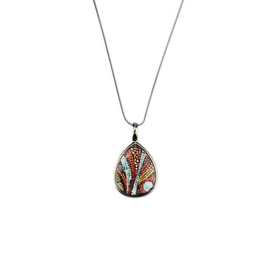 FABRIANNE MULTICOLOR DROP PENDANT ON A CHAIN NECKLACE - SD367 - in Circle Box