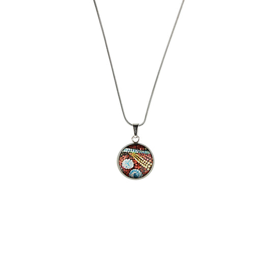 FABRIANNE MULTICOLOR XS CIRCLE PENDANT ON A CHAIN NECKLACE - SD366 - in Circle Box
