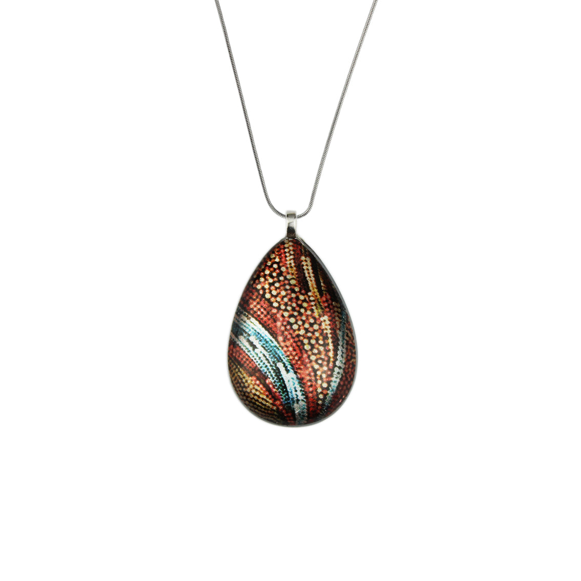 FABRIANNE MULTICOLOR LARGE DROP PENDANT ON A CHAIN NECKLACE - SD368