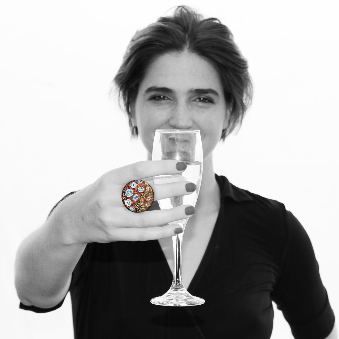 FABRIANNE MULTICOLOR STATEMENT ADJUSTABLE RING - SD376