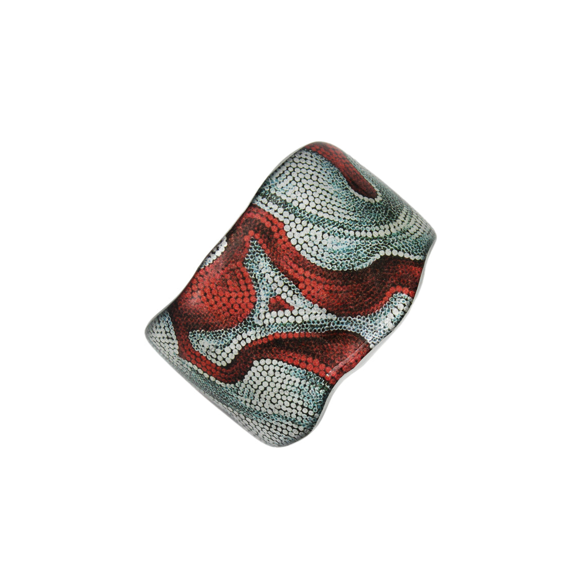 FABRIANNE RED AND SILVER ADJUSTABLE STATEMENT BRACELET - SD342