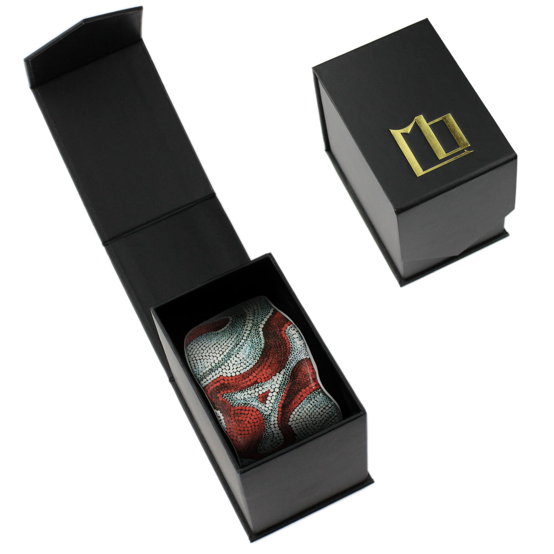 FABRIANNE RED AND SILVER ADJUSTABLE STATEMENT BRACELET - SD342