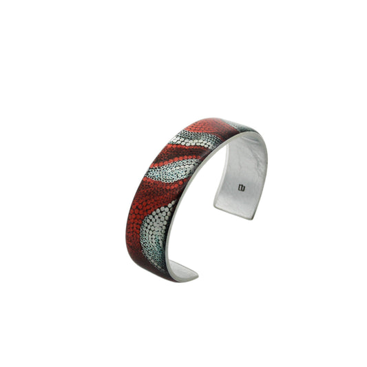 FABRIANNE RED AND SILVER ADJUSTABLE NARROW BRACELET - SD341