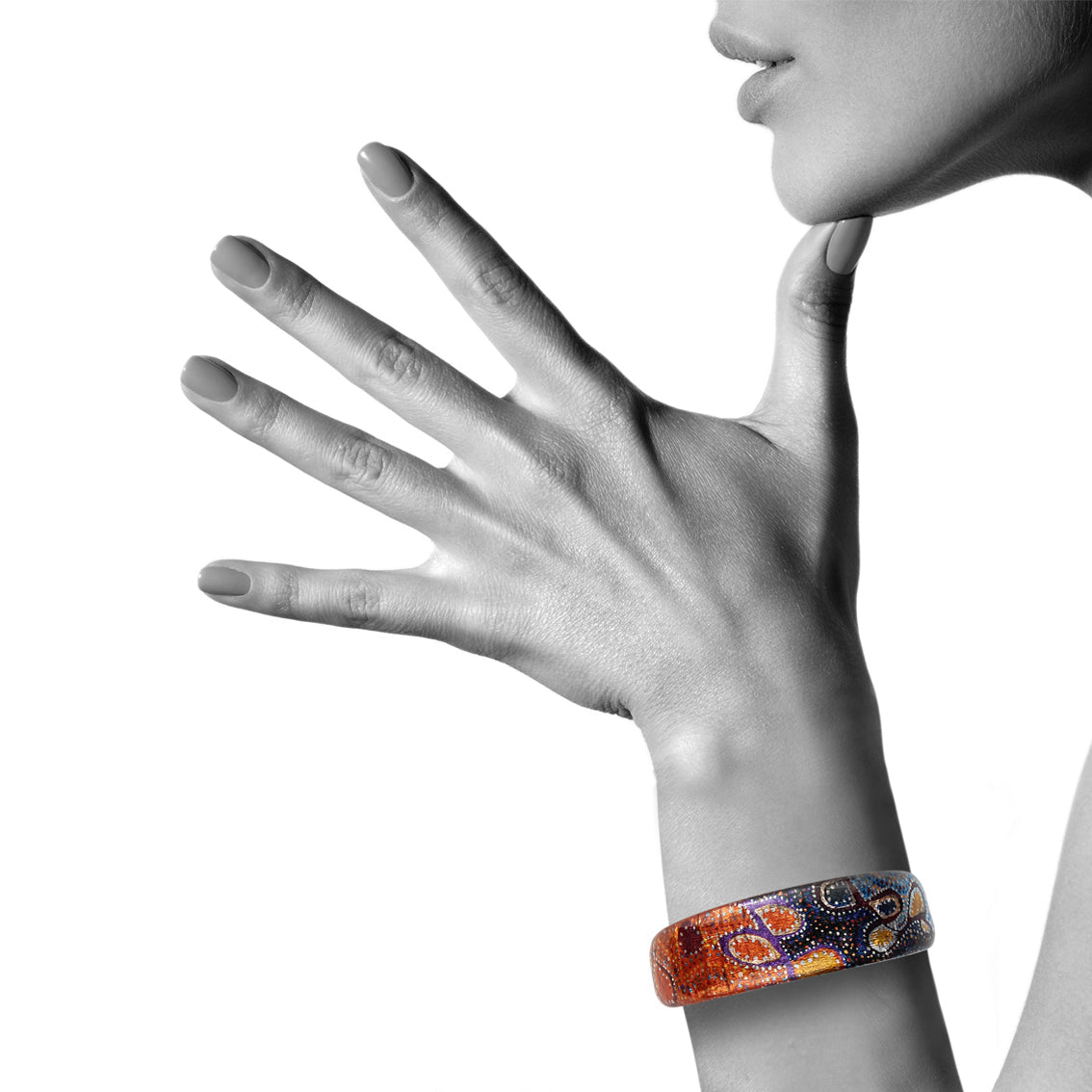 GAYLE ORANGE ADJUSTABLE NARROW BRACELET - SD014