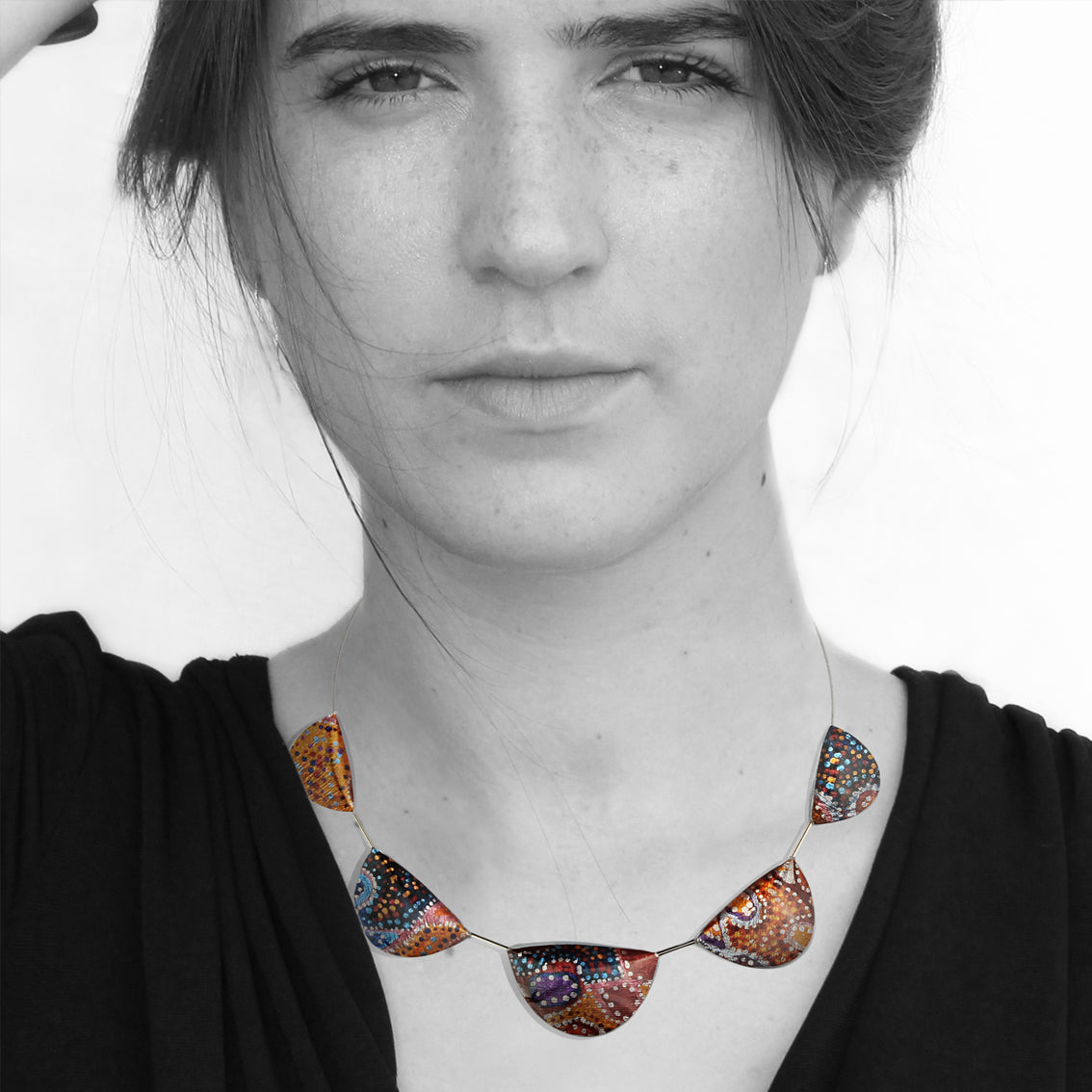 GAYLE ORANGE ADJUSTABLE NECKLACE - SD010