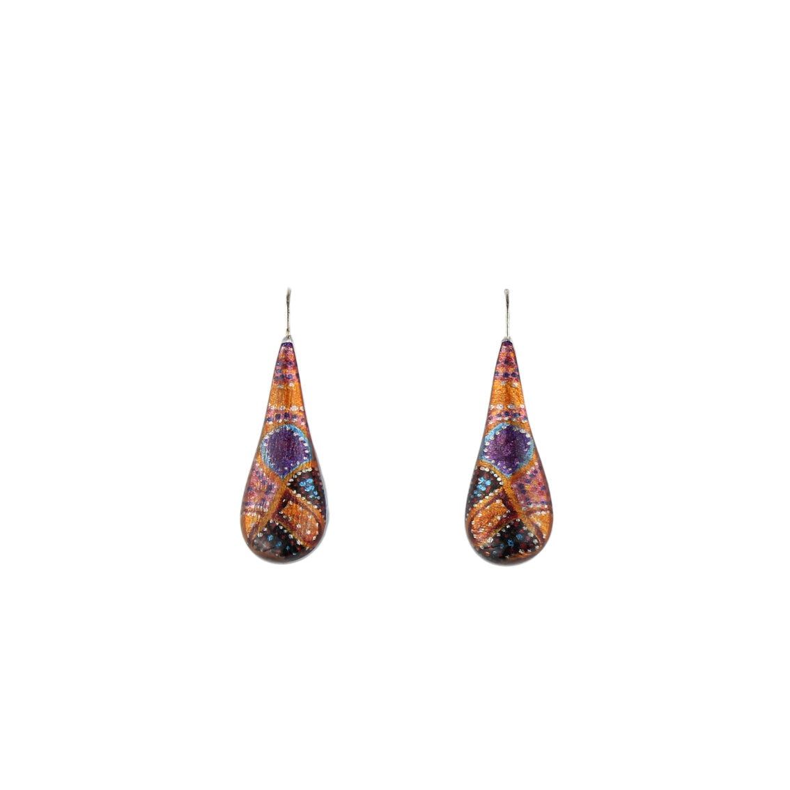 DANDLE DROP GAYLE LARGE ORANGE EARRINGS - SD004