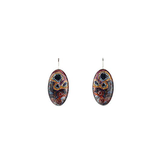 DANDLE DROP GAYLE OVAL ORANGE EARRINGS - SD003