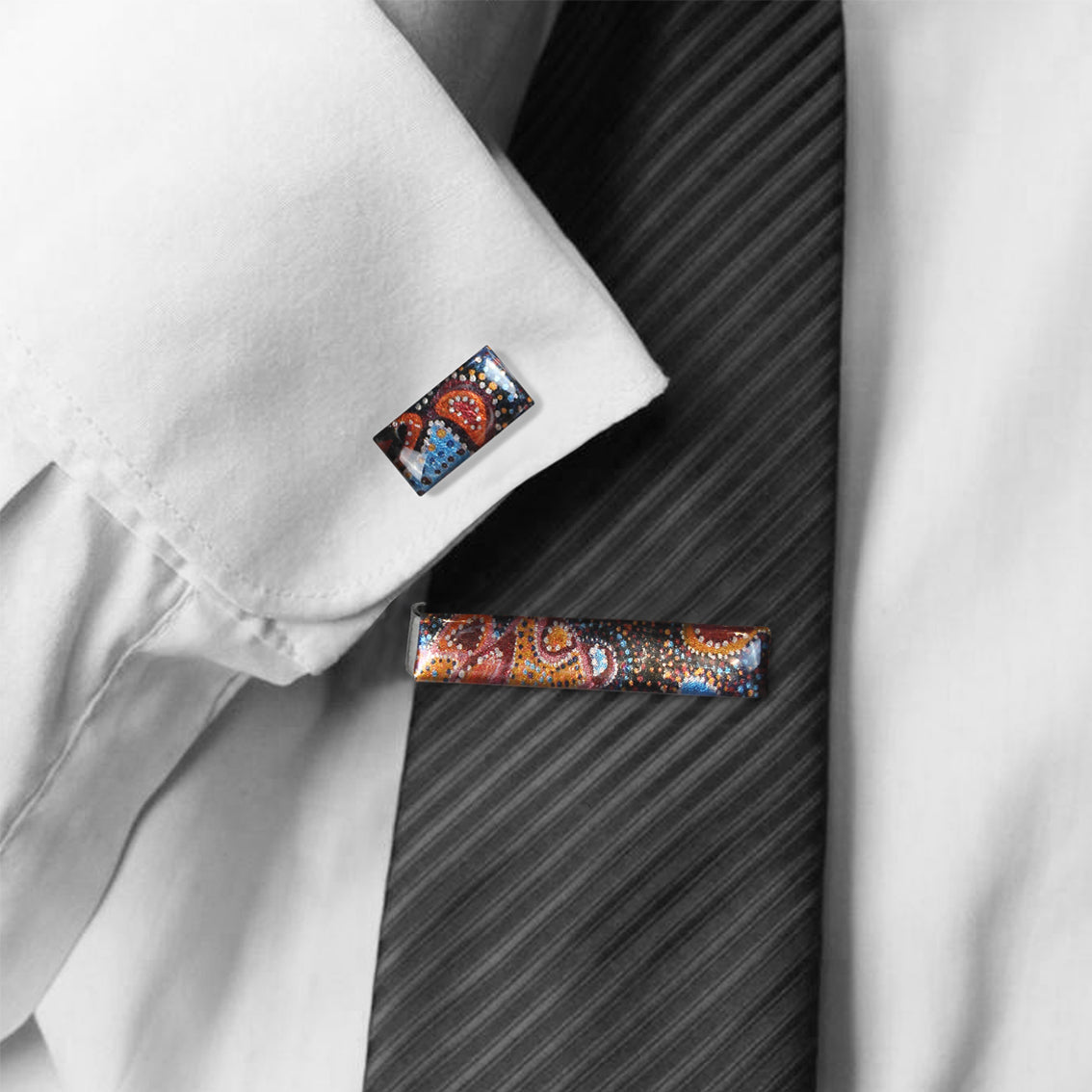 GAYLE ORANGE ELEGANT CUFFLINKS - SD018