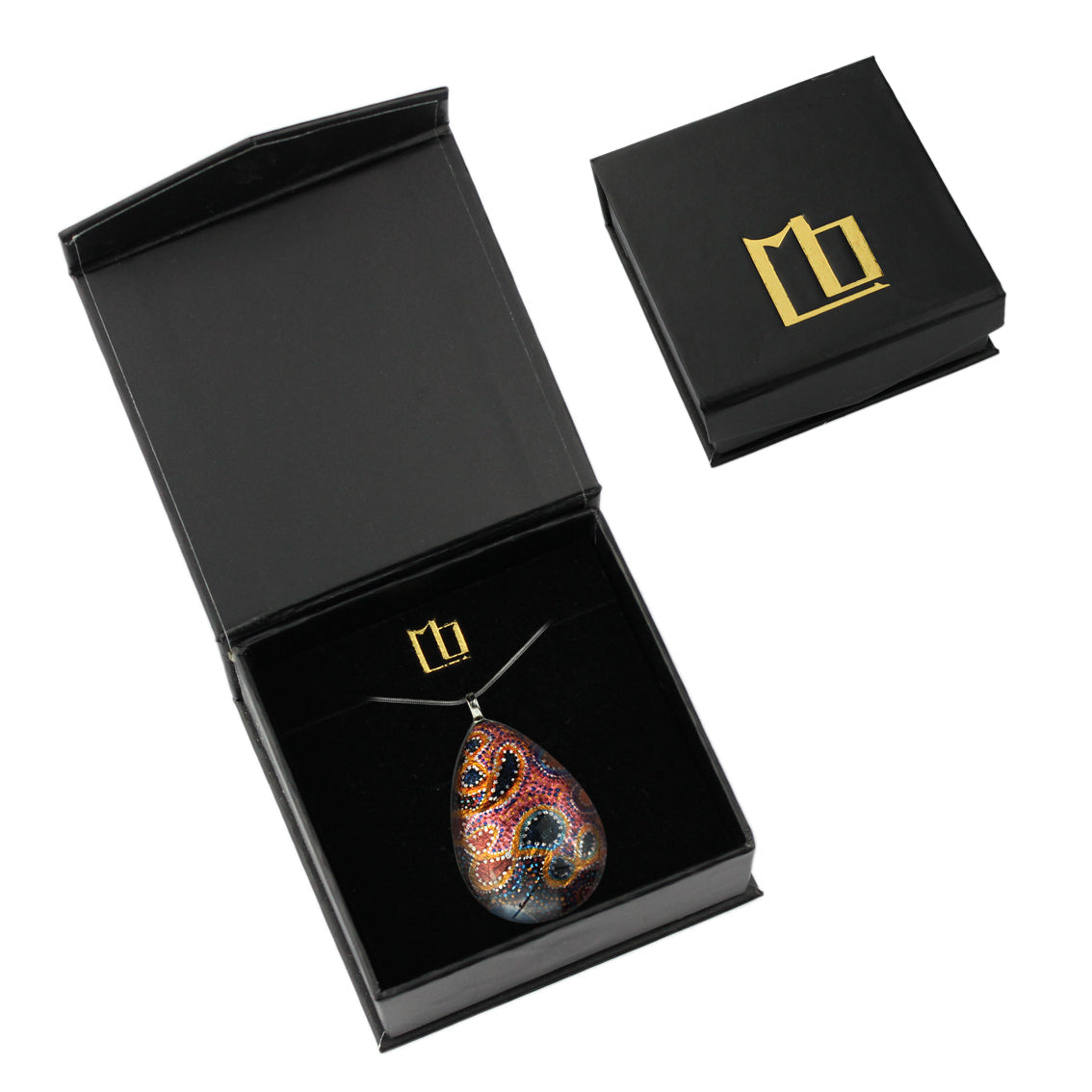 GAYLE ORANGE LARGE DROP PENDANT ON A CHAIN NECKLACE - SD008