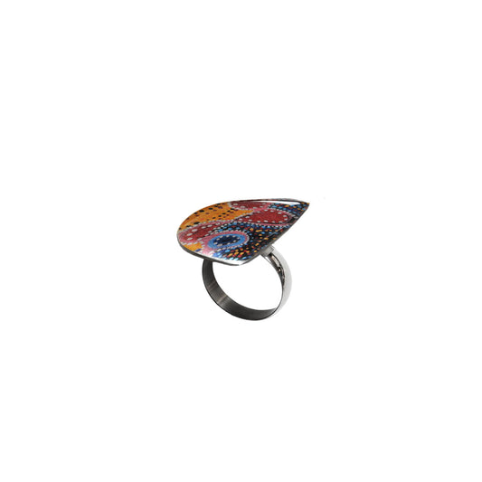 GAYLE ORANGE STATEMENT ADJUSTABLE RING - SD017