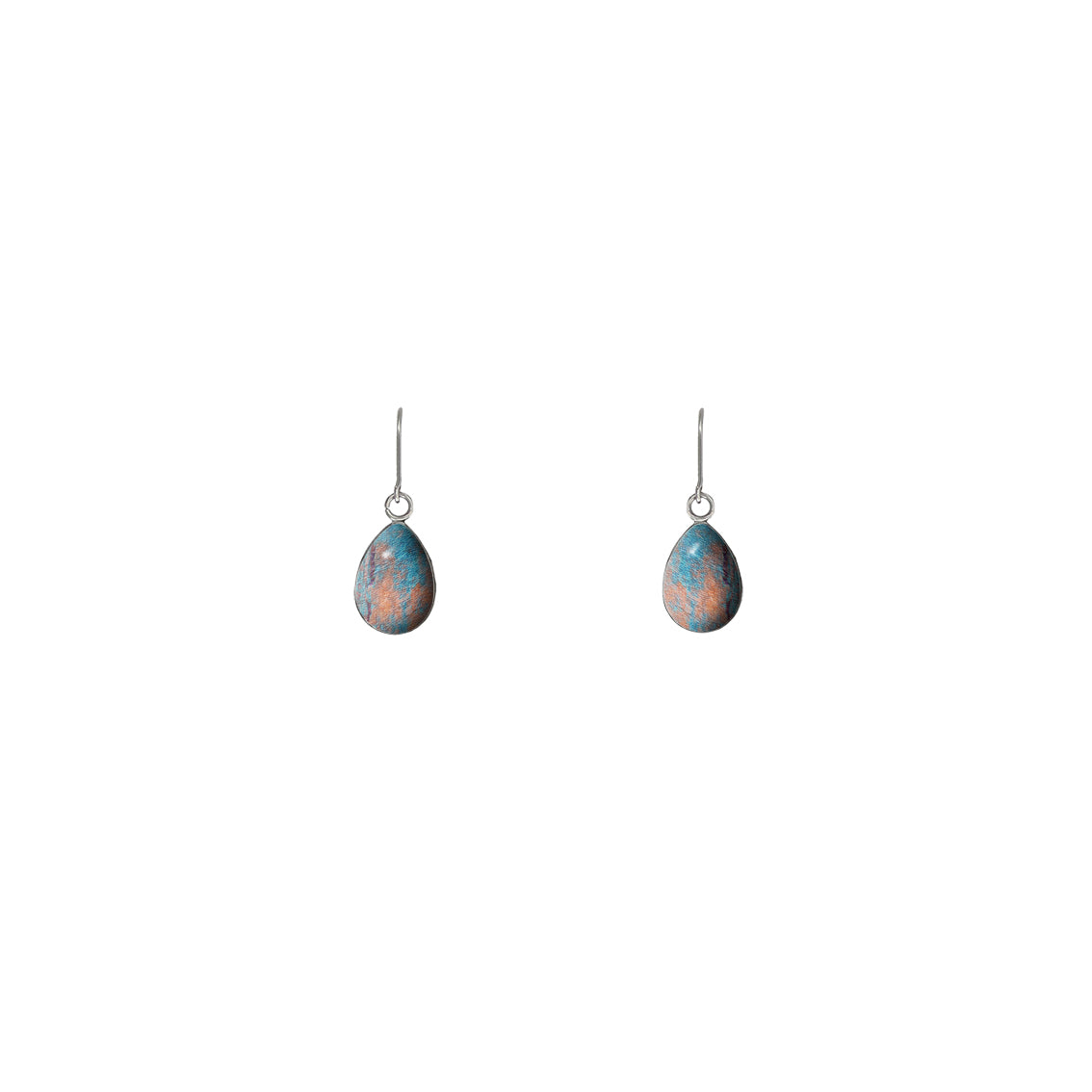 GIRL OF THE OPERA AQUA AND LILAC DANGLE XS DROP EARRINGS - D793S - on Satchel