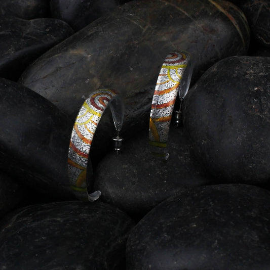 GLEN GOLD AND SILVER STATEMENT LOOP EARRINGS - D501