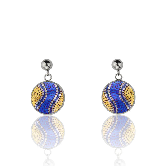 GRACIE COLORFUL DANGLE DROP CIRCLE EARRINGS - M099S - on Satchel