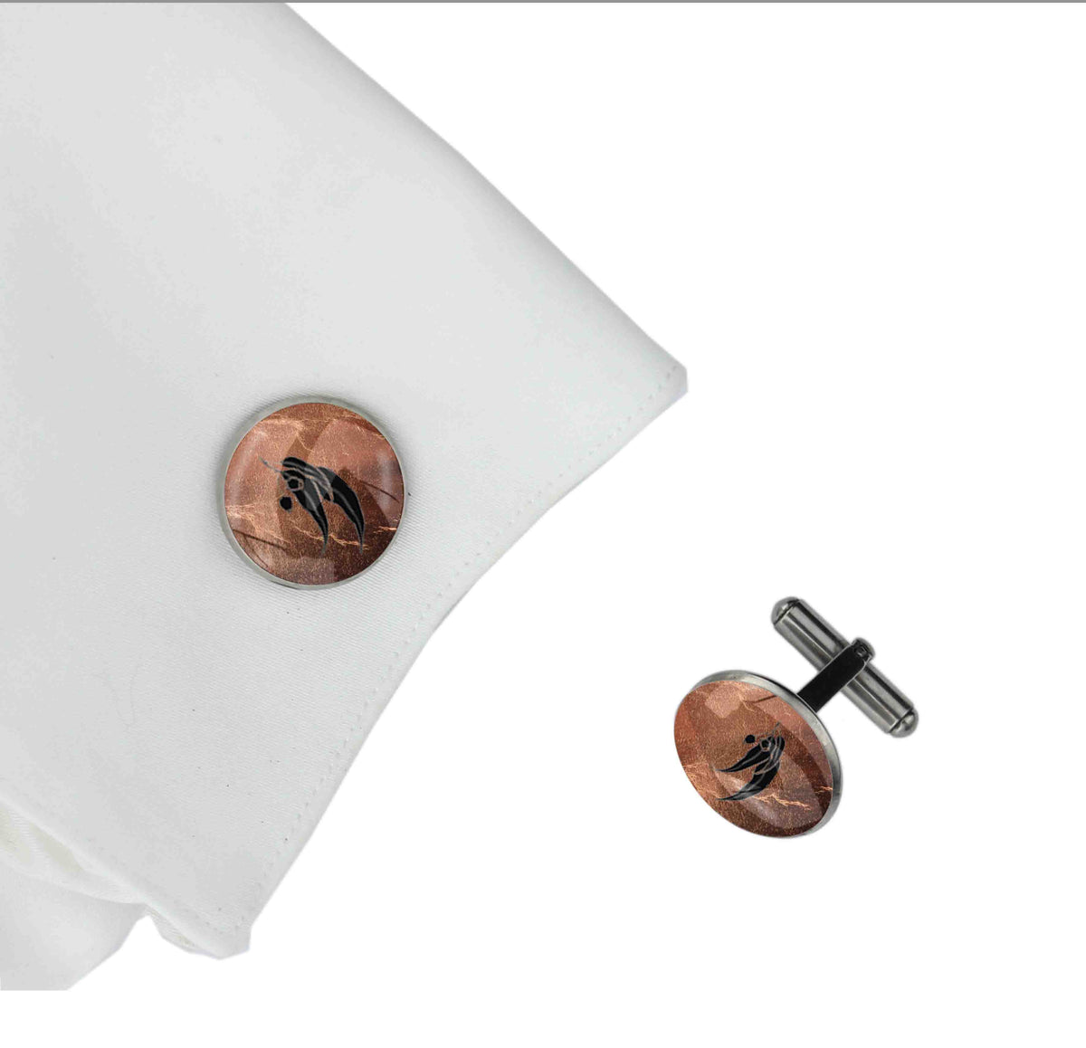 EUCALYPTUS GUMTREE GUMNUT CIRCLE ELEGANT CUFFLINKS