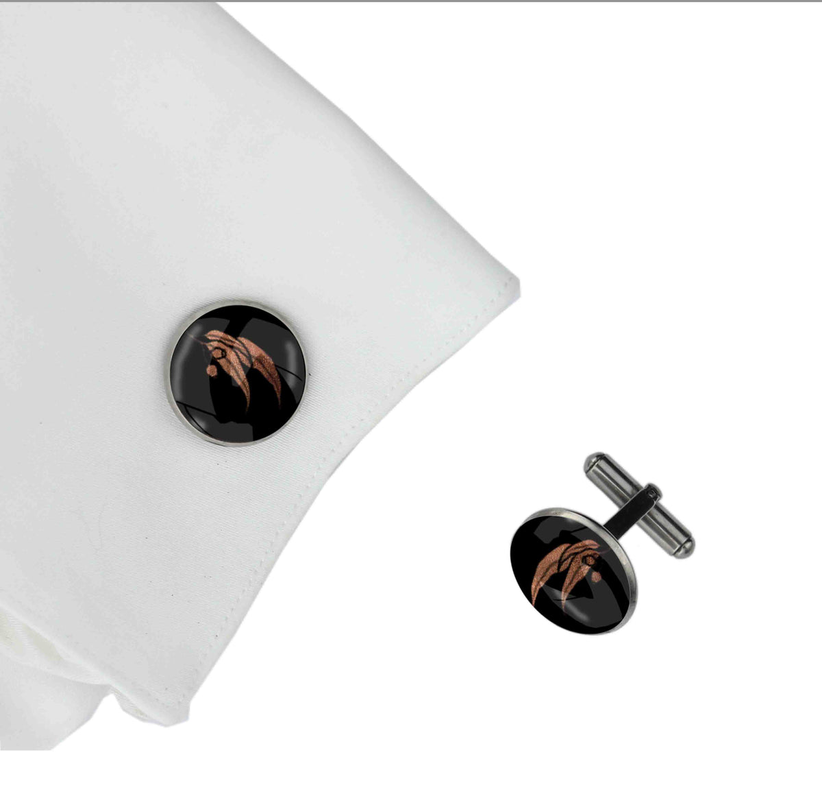EUCALYPTUS GUMTREE GUMNUT CIRCLE ELEGANT CUFFLINKS