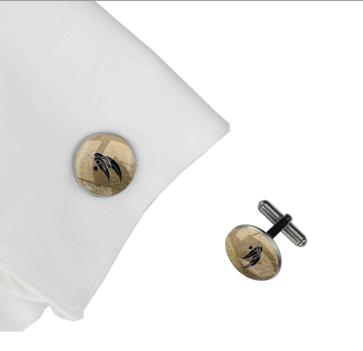 EUCALYPTUS GUMTREE GUMNUT CIRCLE ELEGANT CUFFLINKS