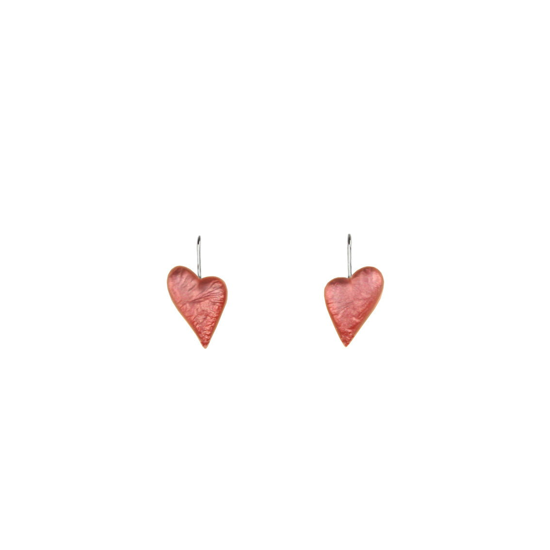 HEART SHAPE WITH A FROSTY FINISH EARRINGS - F067
