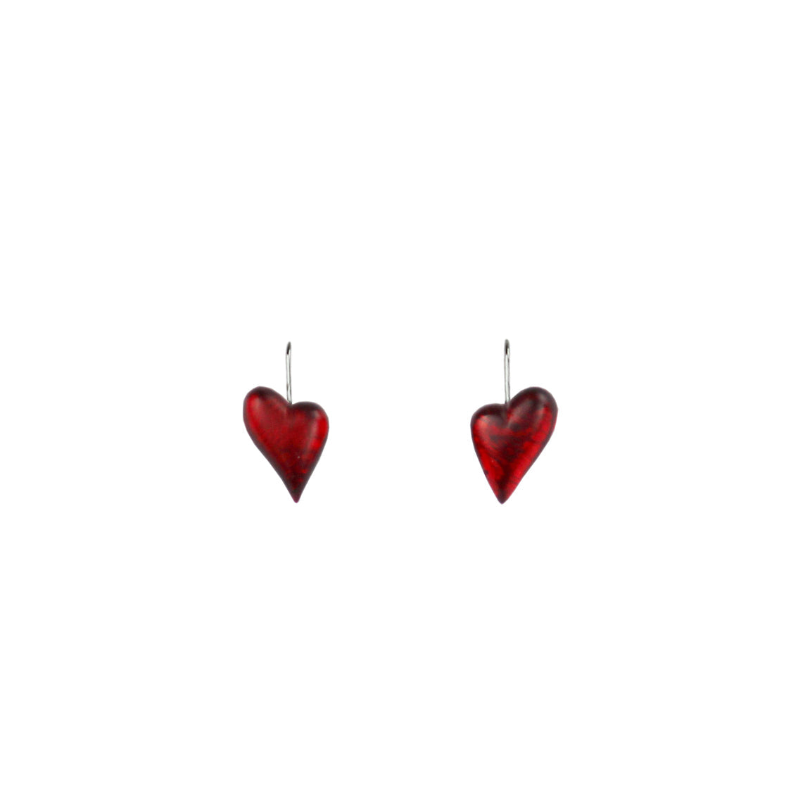 HEART SHAPE WITH A FROSTY FINISH EARRINGS - F067
